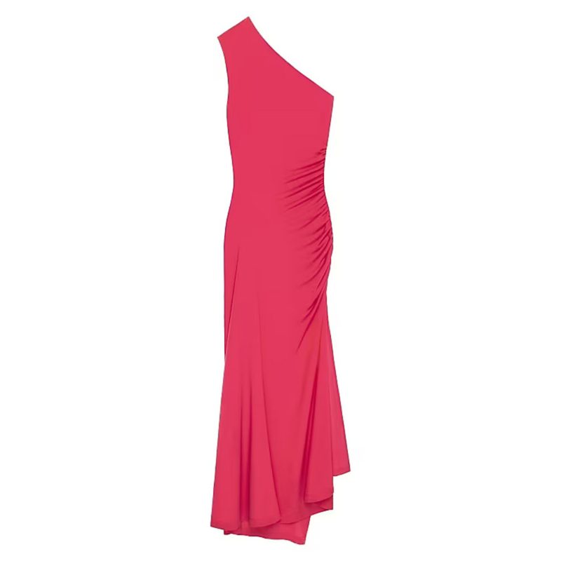 One Shoulder Dress Raspberry_Pink
