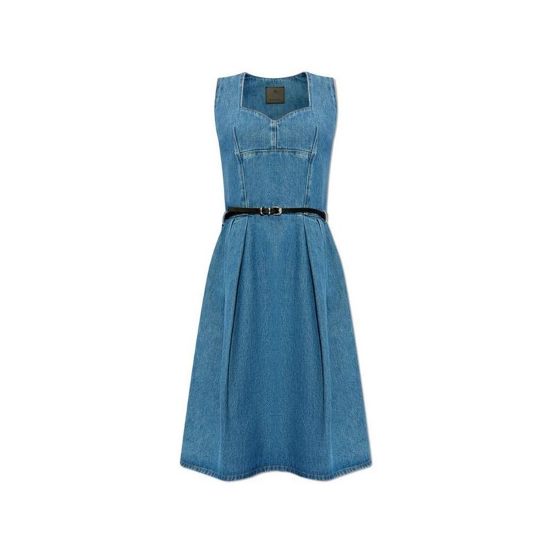 Sweetheart Denim Dress_Deep Blue_Blue