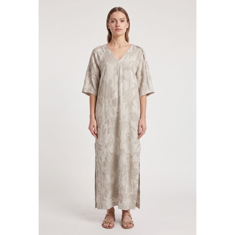 Brunello Cucinelli Natural Linen Relaxed Dress_Beige