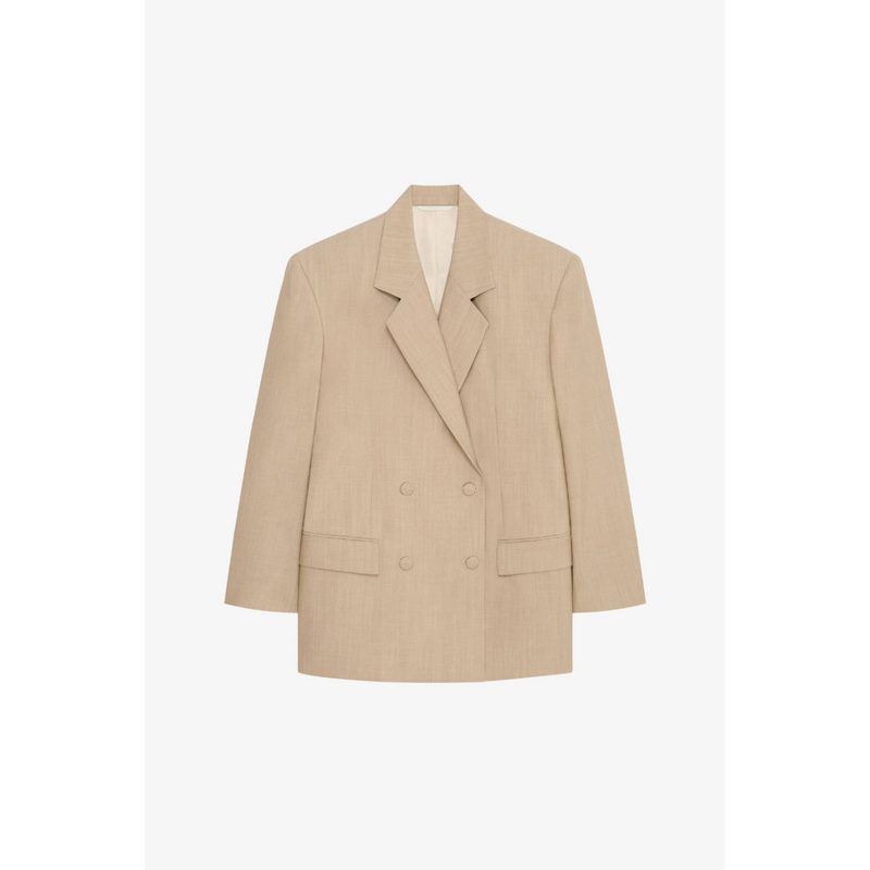Notched Lapel Jacket Beige_Beige