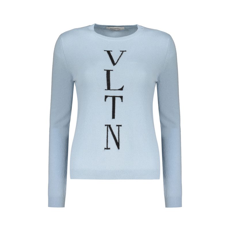 Garavani WomenS Light Blue Wool Sweater_Blue