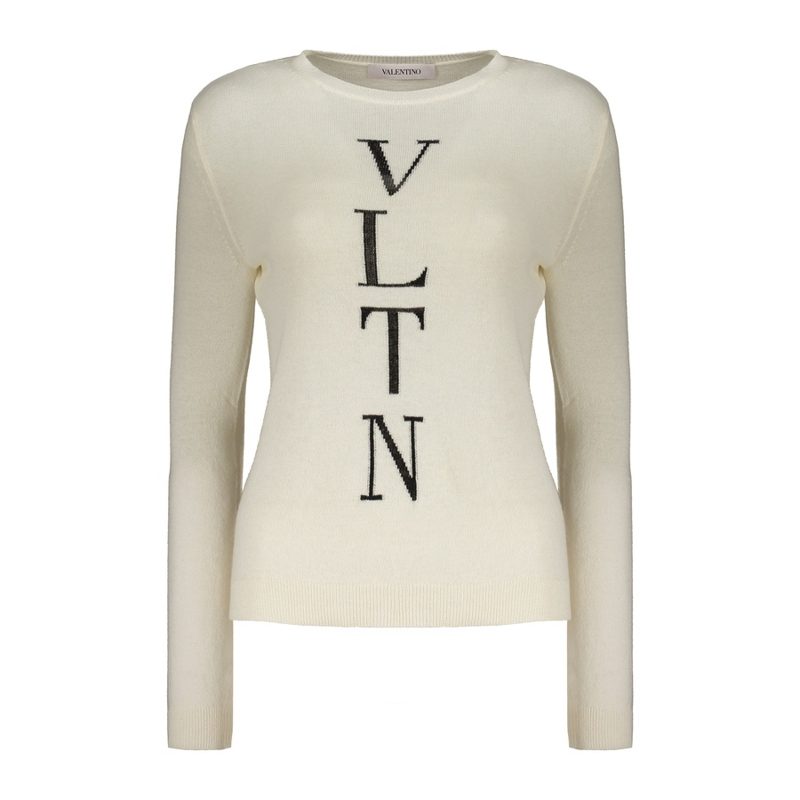 Garavani Womens Off White Wool Sweater_White