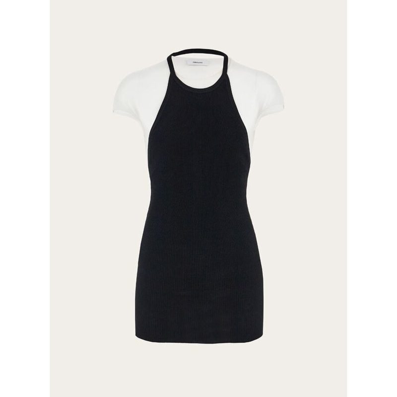 WomenS Black Ribbed Knit Sweater_Black