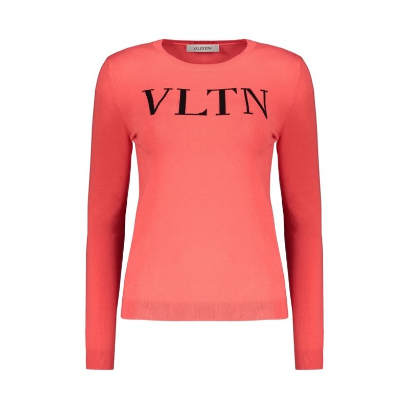 Garavani Womens Coral Viscose Blend Sweater_Orange