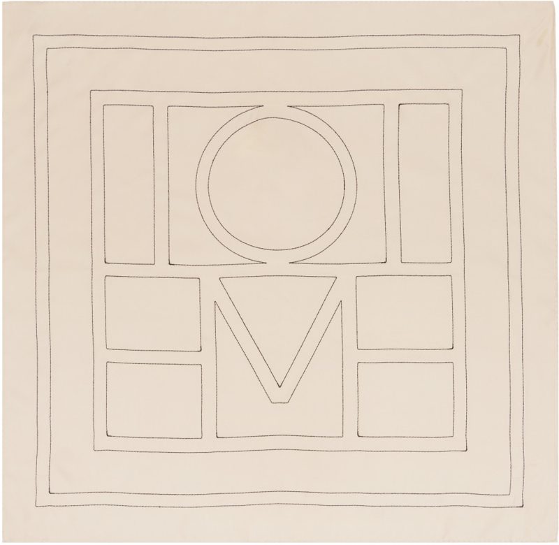TOTEME [오프화이트] Embroidered Monogram Silk Scarf 262771F029005