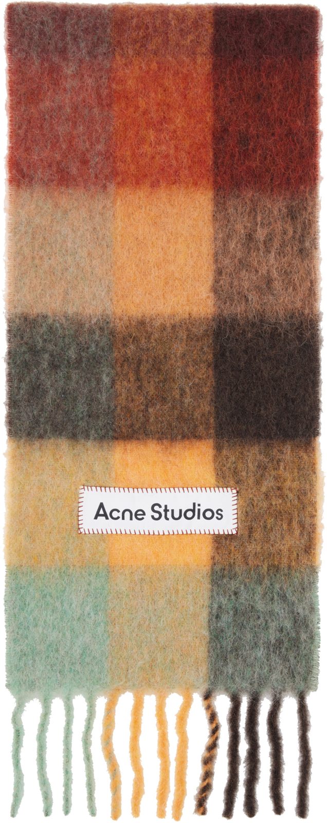 Multicolor Mohair Checked Scarf 261129F028040