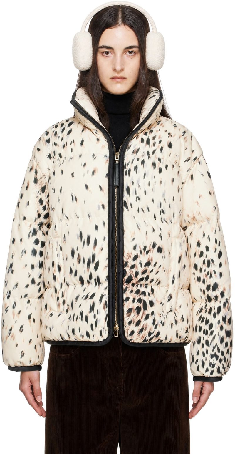 Beige Rayonnant Zip-Off Down Jacket 262111F061013