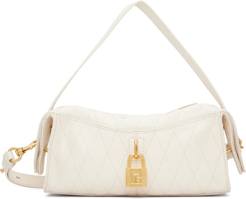 오프화이트 Small Pulse Smooth Topstitched Leather Bag 262251F048001