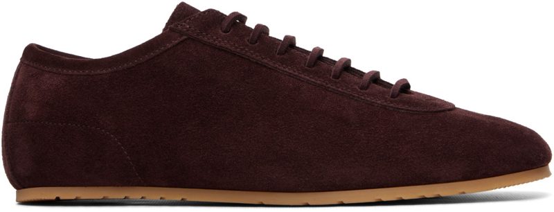 Burgundy Suede Sneakers 262358M237000