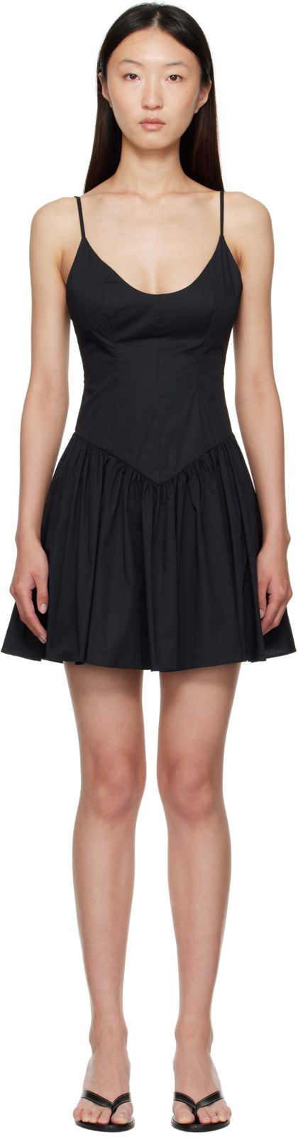 Staud Black Dena Minidress 251386F052013