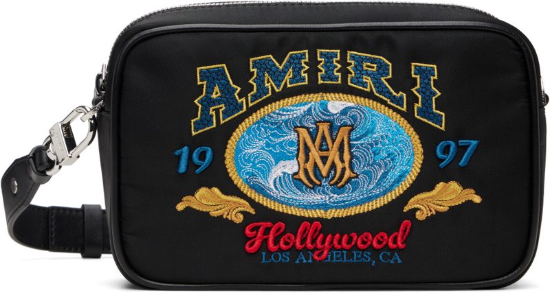 Black Embroidered Logo Camera Bag 262886M170008