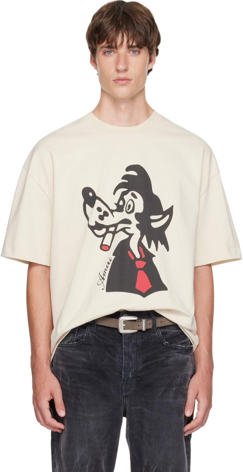오프화이트 Smoking Wolf Skate T-shirt 262886M213057