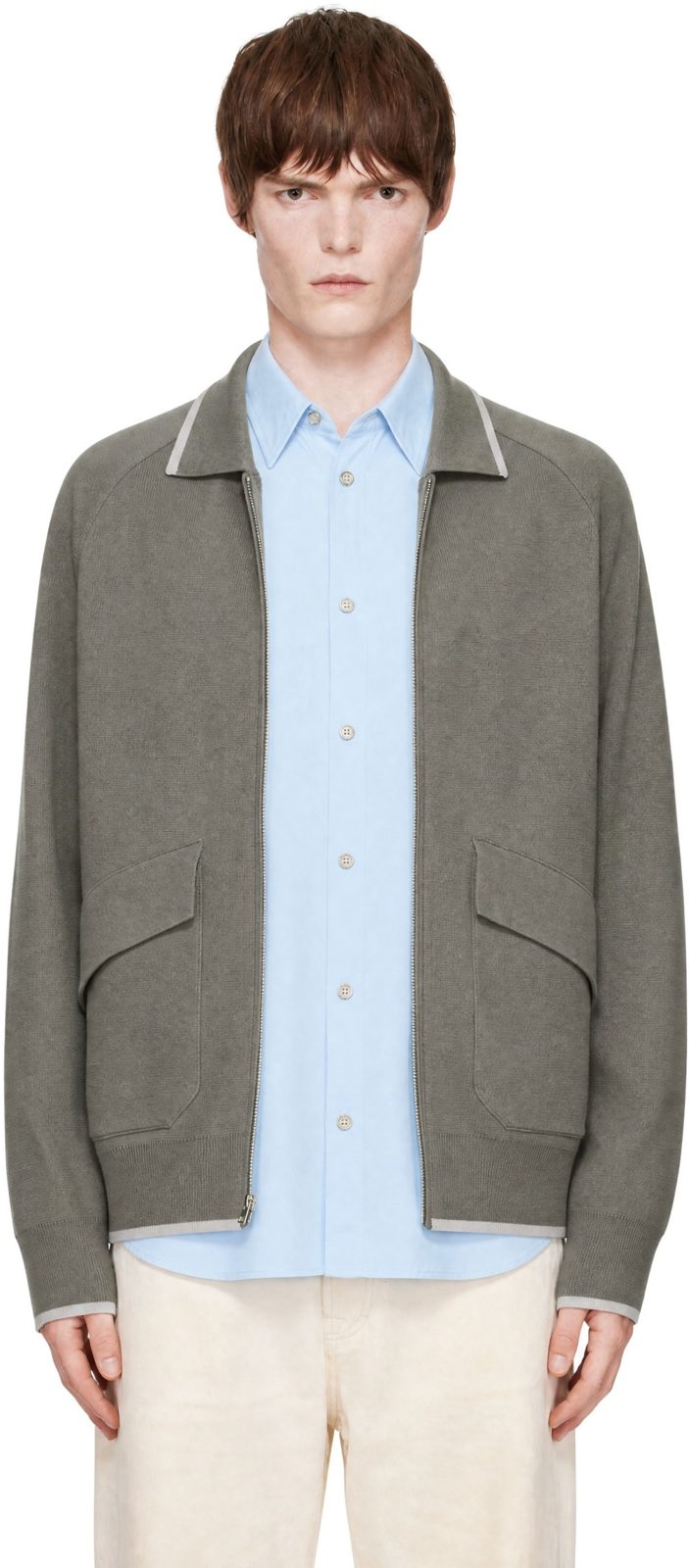 Gray Maison Kitsune Paris Flap Pocket Jacket 262389M180005