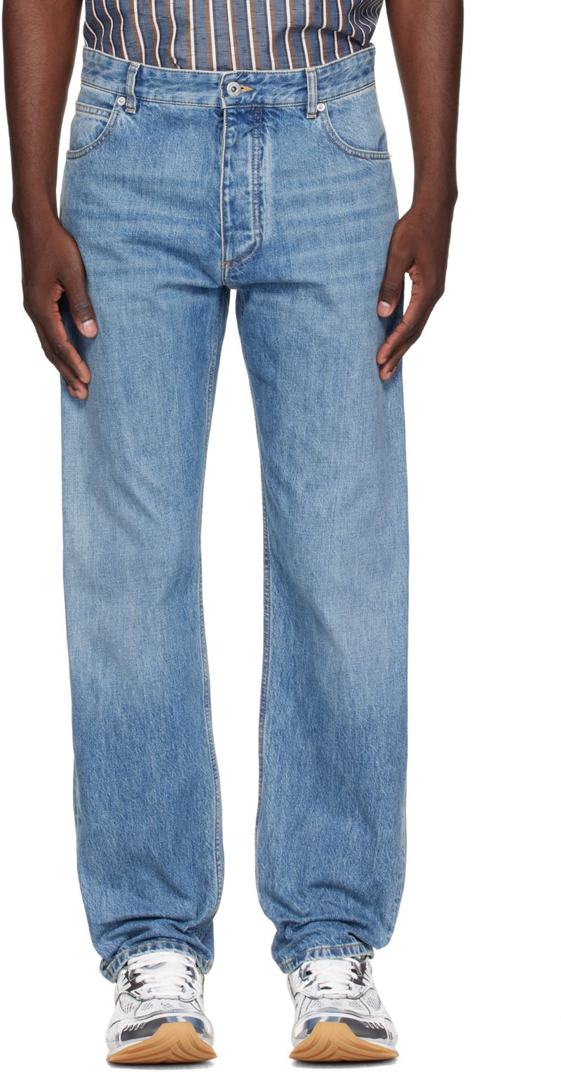 Blue Washed Denim Jeans 262798M186003