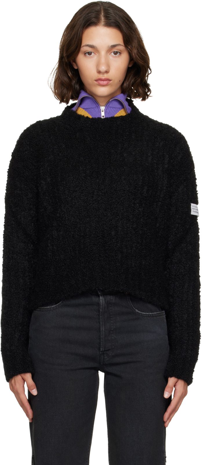 Black Boucle Sweater 262188F096007