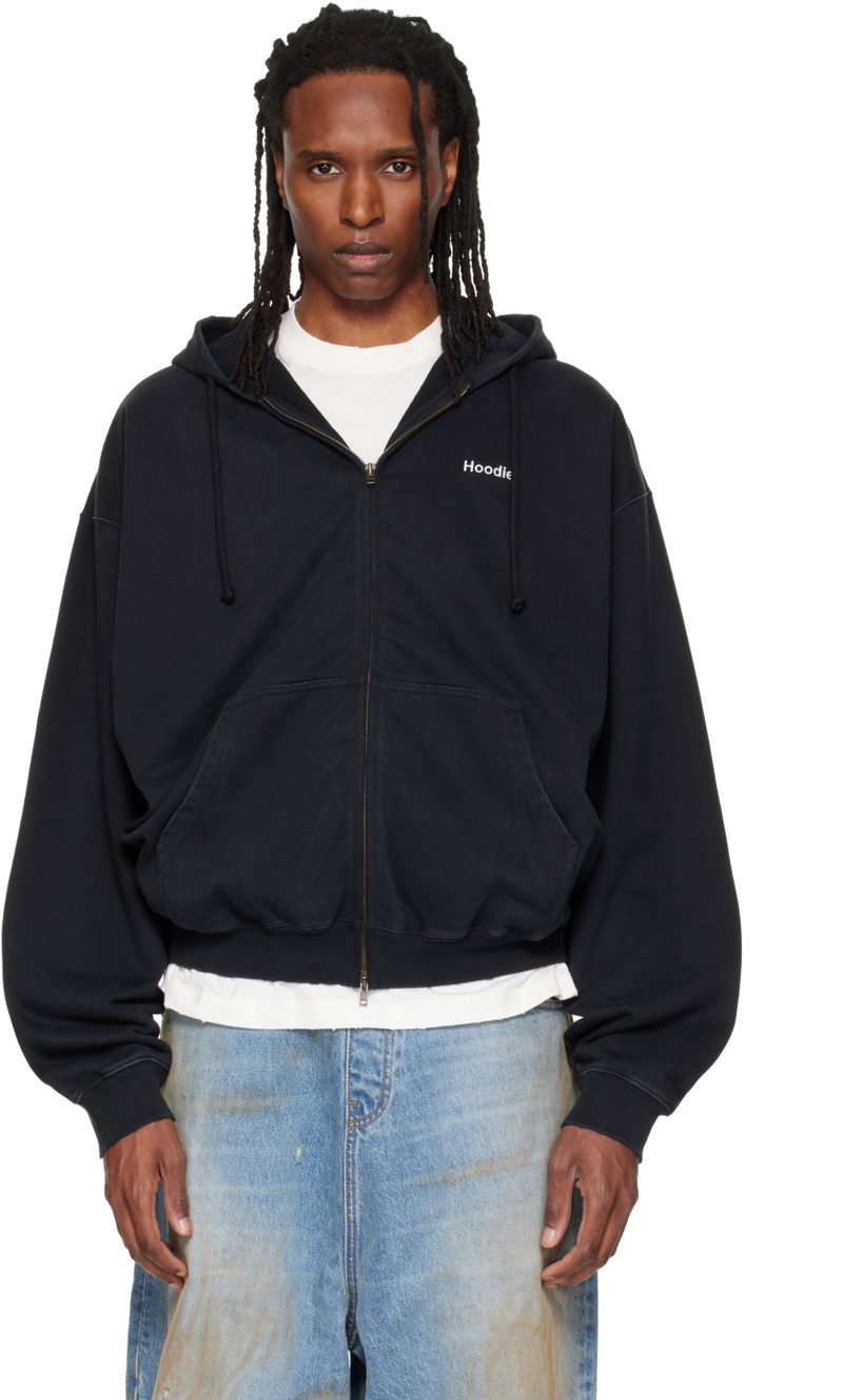 Black Zip Up Hoodie Definition 262669M202006