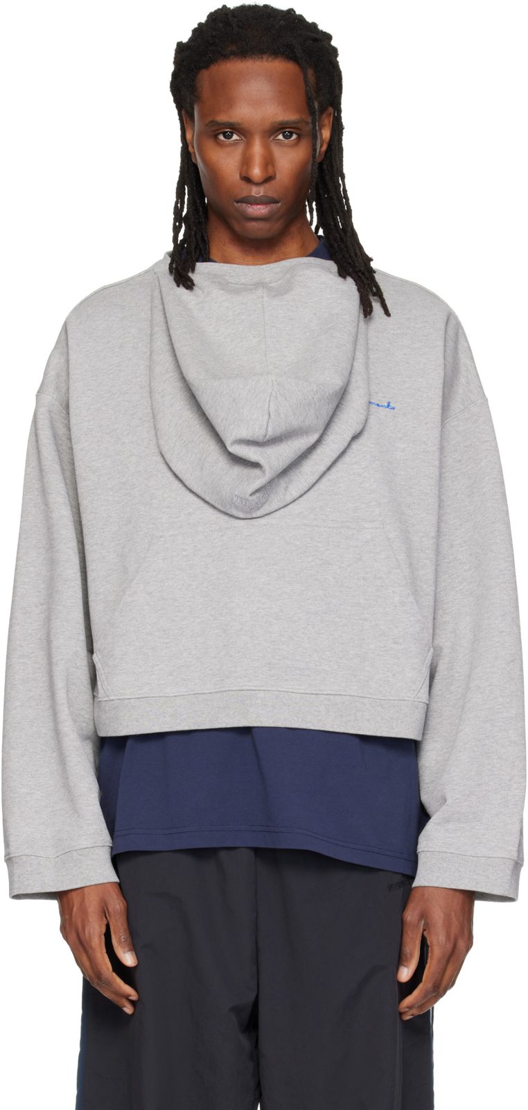 Gray Athletic Logo Hoodie 262669M202005