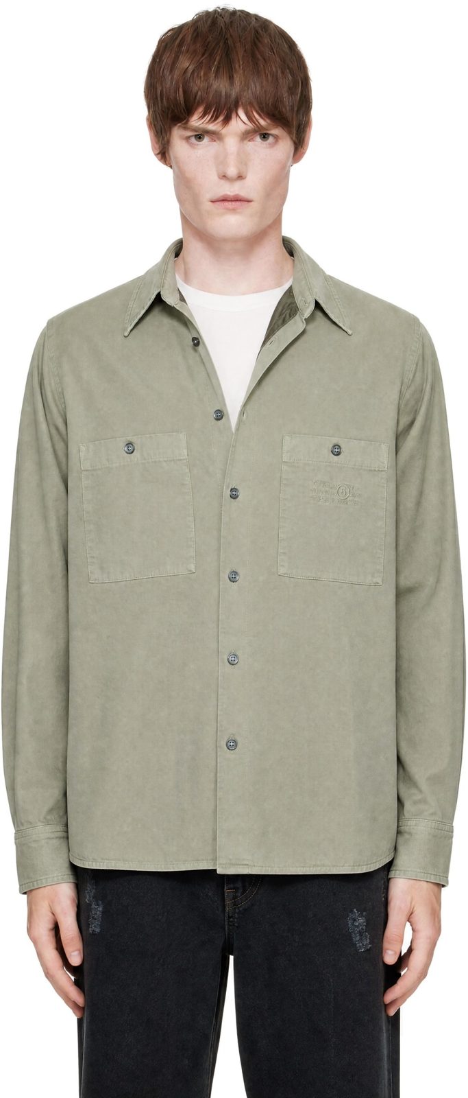 Khaki Cotton Overshirt 262188M192016