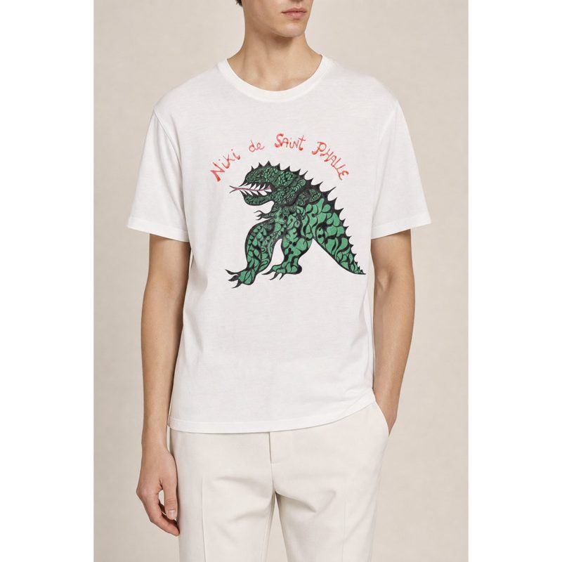 Mens White Graphic Print T Shirt_White