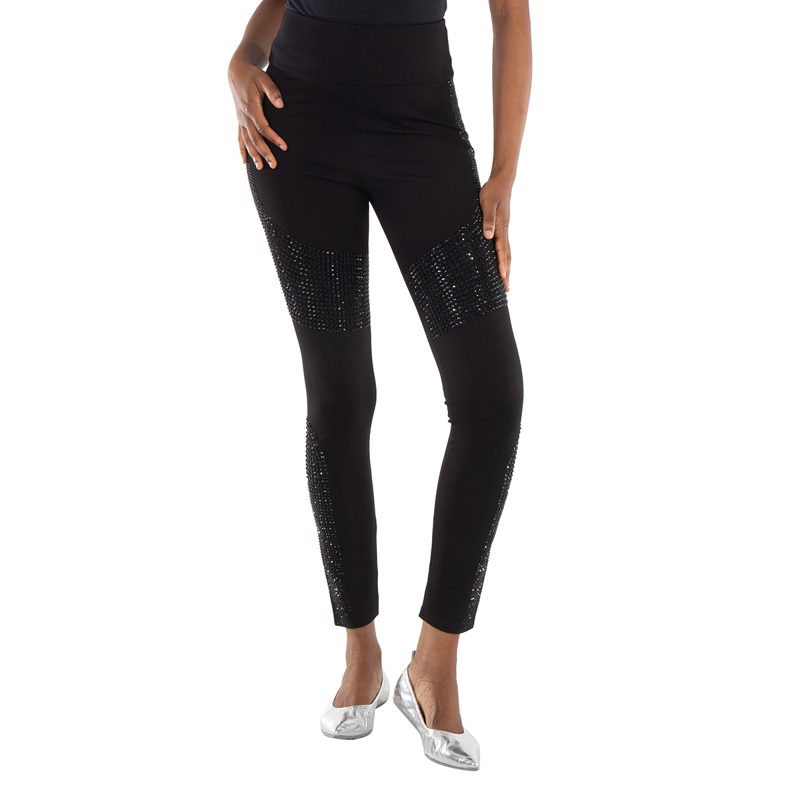 Philipp Plein Moon Crystal Jogging Leggings In Black_Black