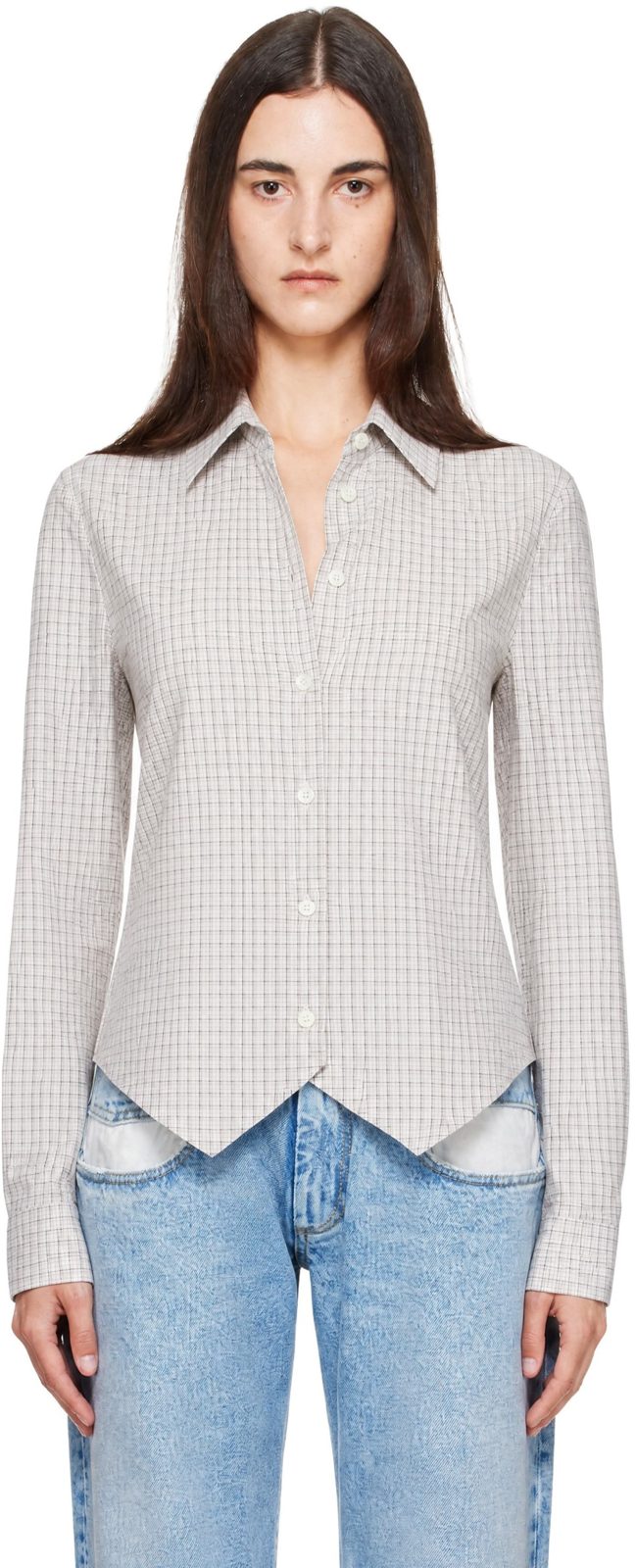 Gray Fitted Shirt 262168F109002