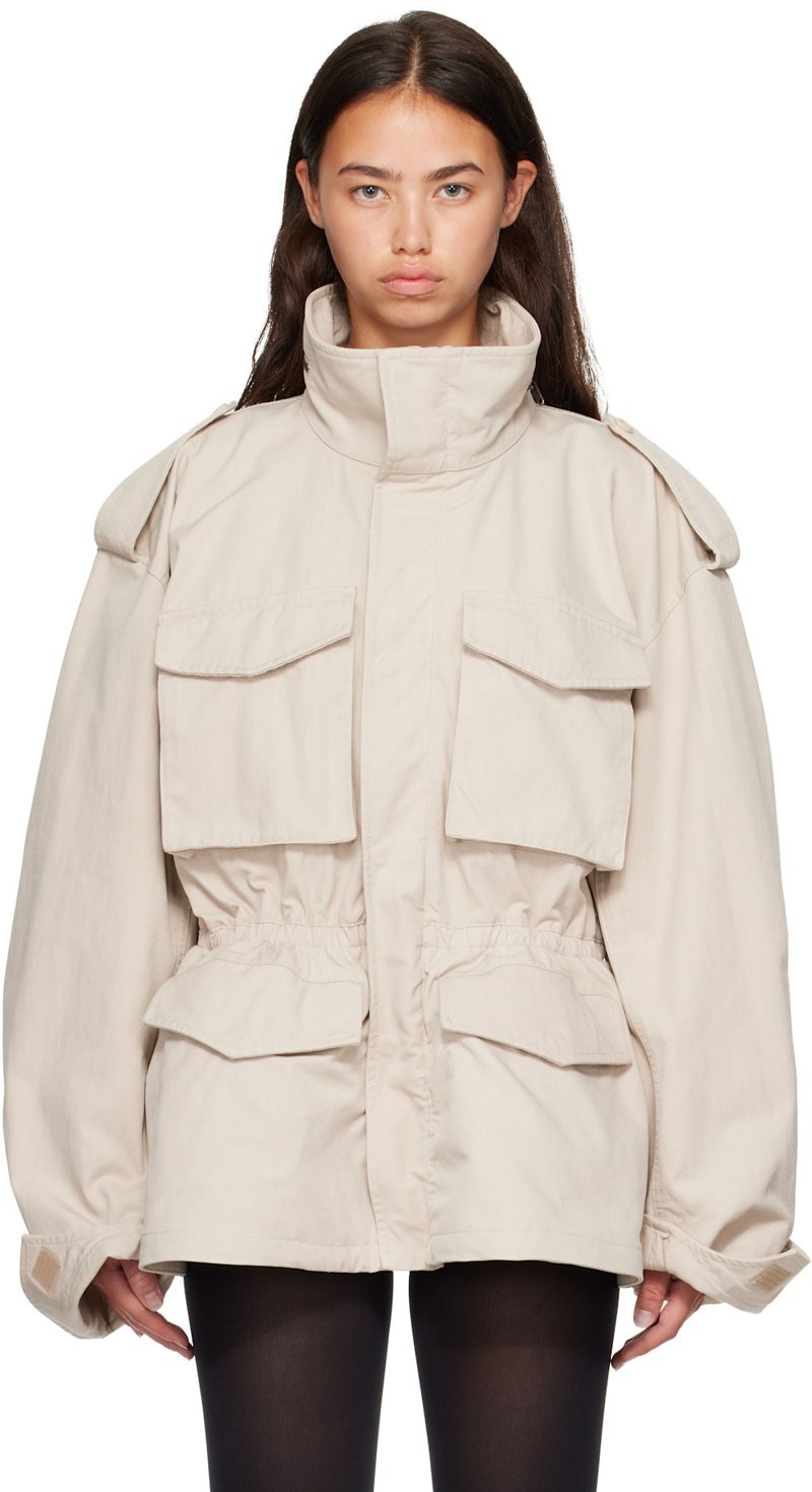 Beige Hourglass Parka 262342F063001