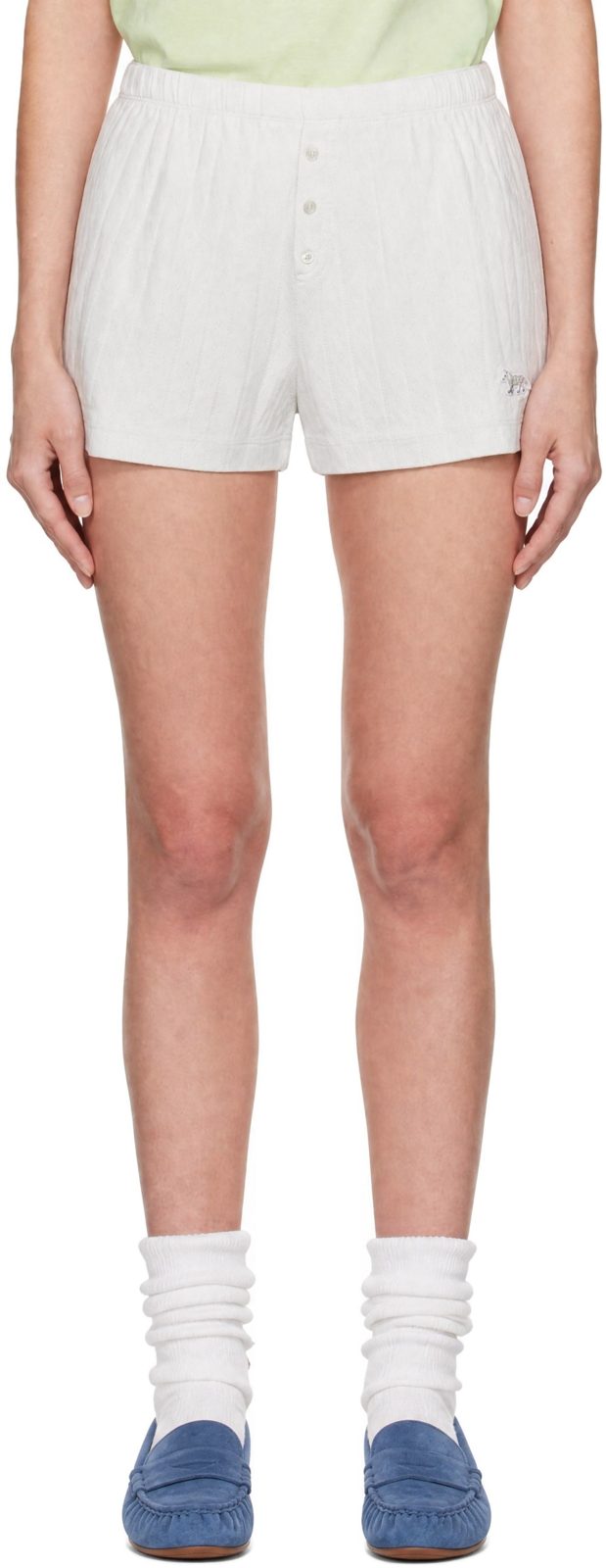 Maison Kitsune Gray Baby Fox Shorts 262389F088000