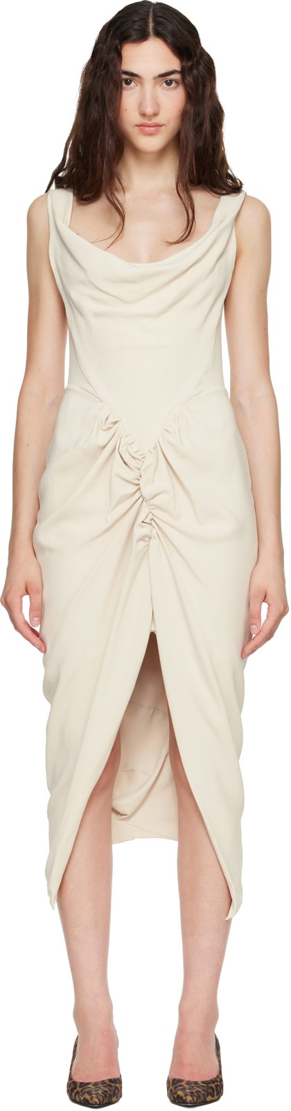 Beige Panther Midi Dress 262314F054014