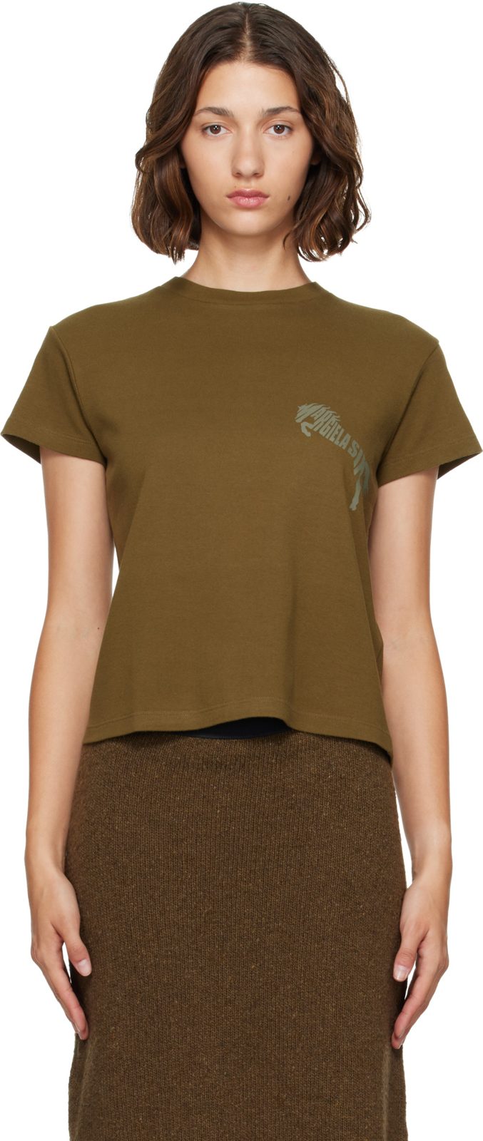 Khaki Horse Logo T-Shirt 262188F110028