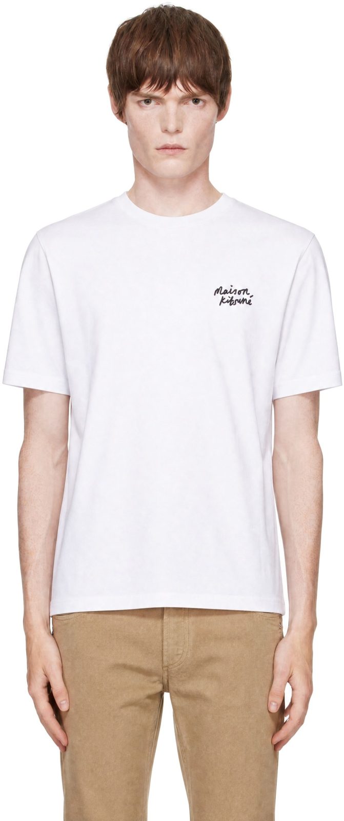 White Maison Kitsune Handwriting Comfort T-shirt 262389M213038