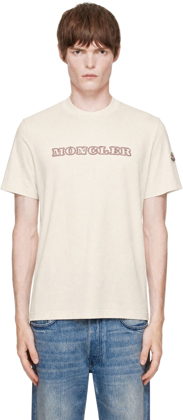 White Outline Logo T-shirt 262111M213022