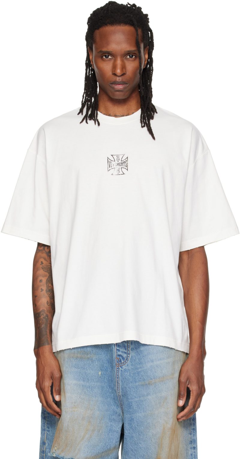 오프화이트 Biker Cross Logo Boxy T-shirt 262669M213023
