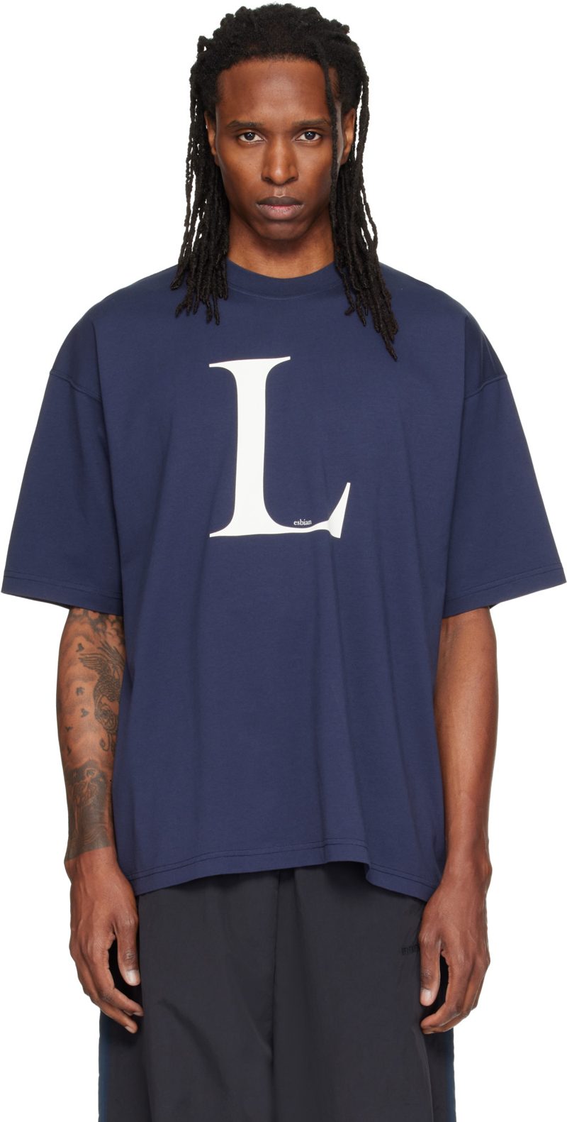 Navy Oversized L-esbian T-shirt 262669M213025