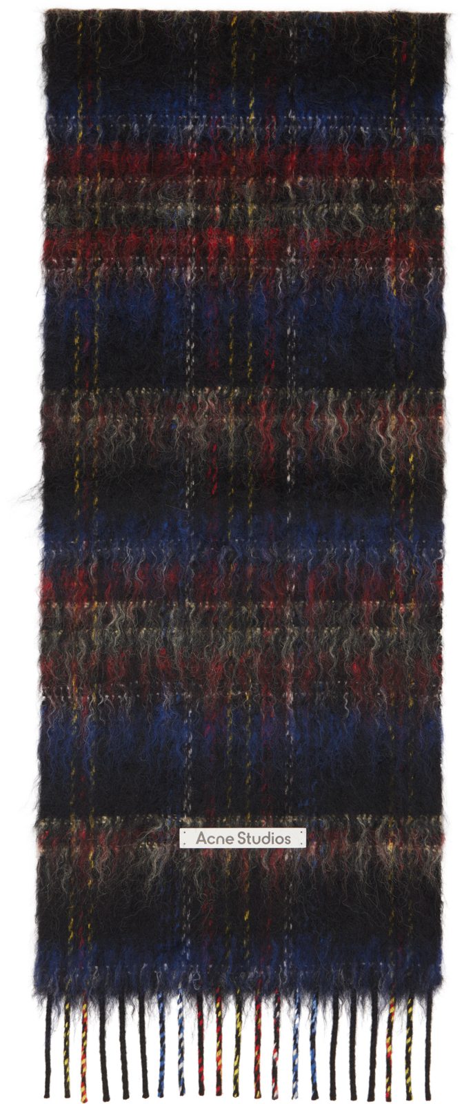 Multicolor Fringed Mohair Scarf 262129M150006