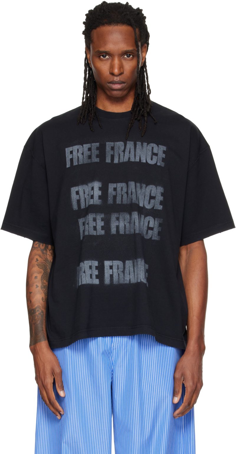 Black Boxy Free France T-shirt 262669M213008