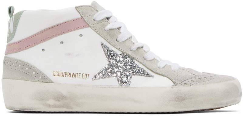 SSENSE Exclusive White & Gray Mid Star Sneakers 232264F127002