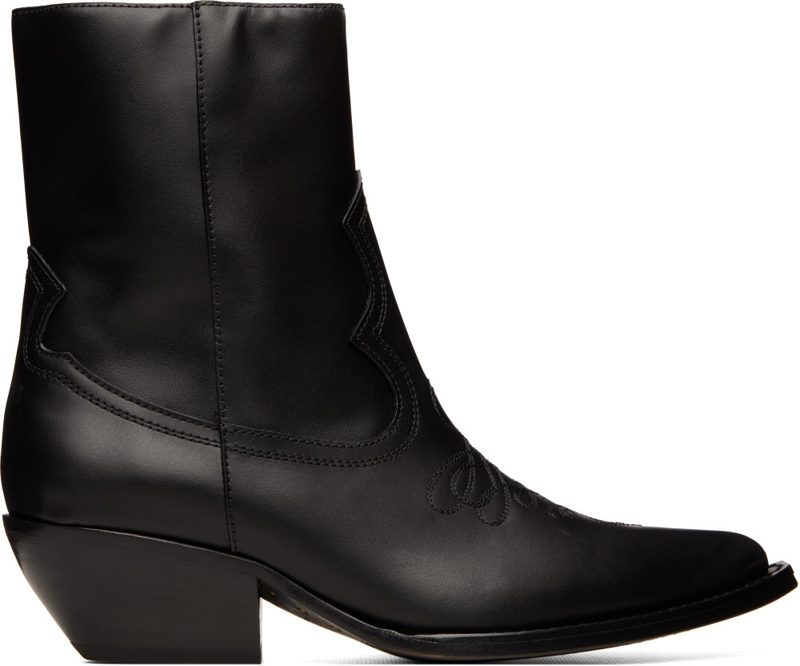 Black Leather Ryder Boots 262886F113000