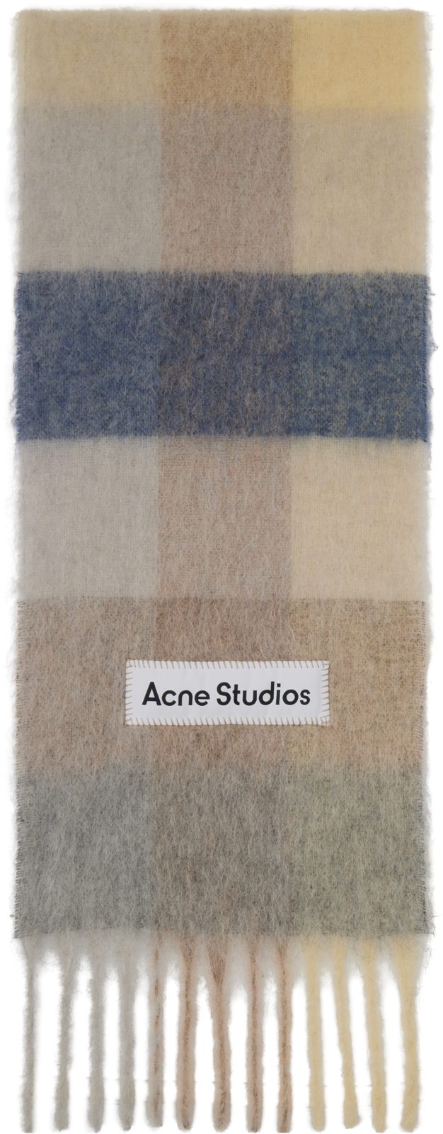 Beige & [오프화이트] Check Wool Scarf 262129M150046