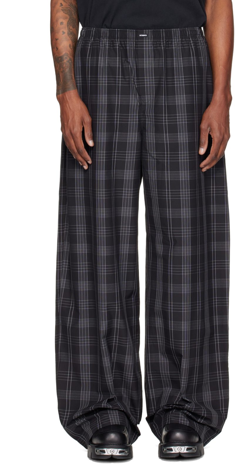 Black Check Pyjama Pants 262669M218000