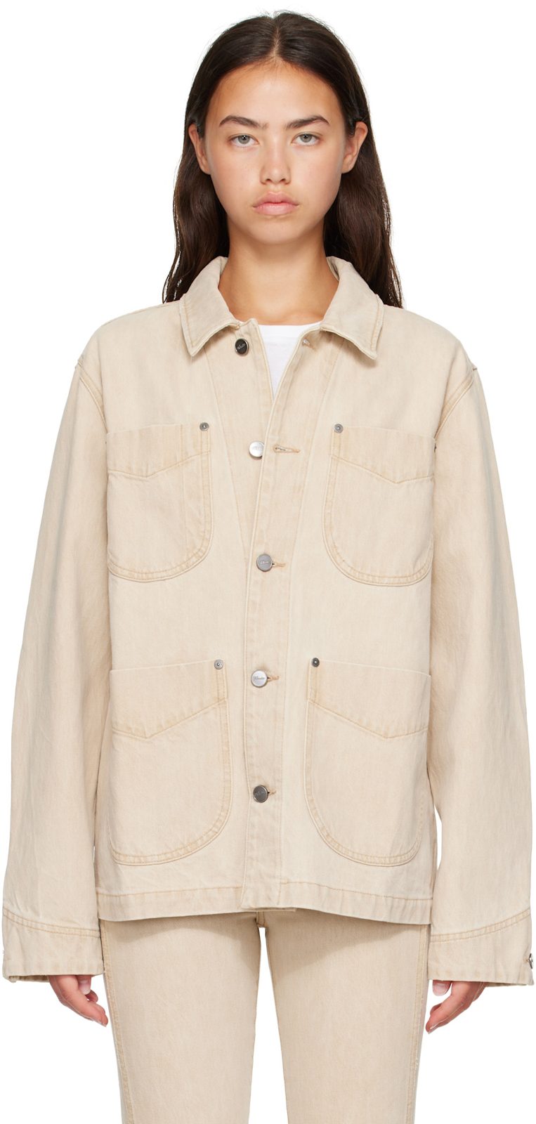 Beige Wyatt Denim Jacket 262914F060002