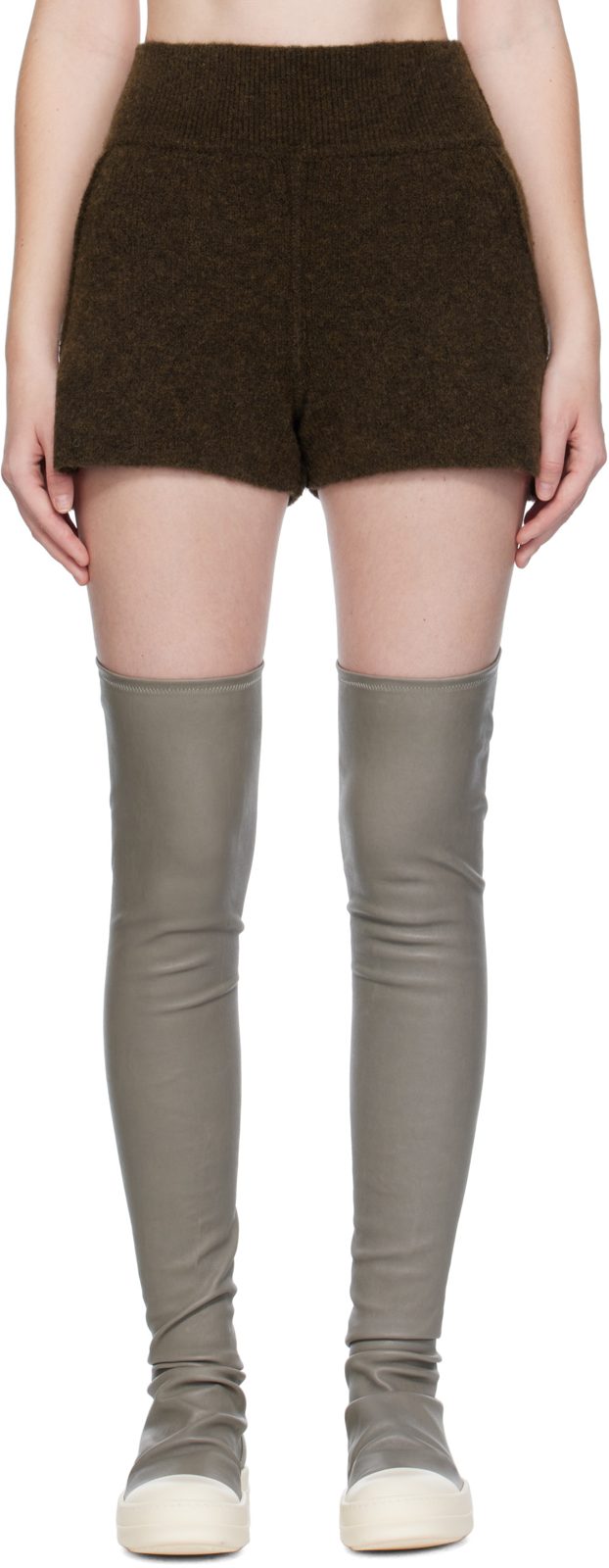 Brown Concordians Alpaca Knit Shorts 252232F088006