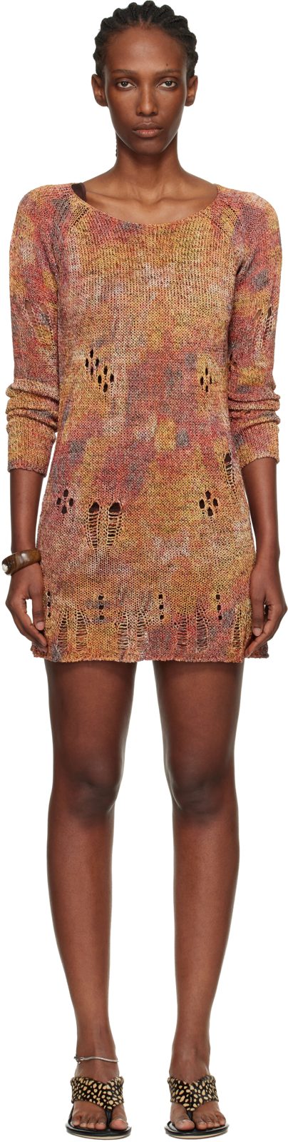 Orange Hymira Printed Minidress 261600F052004
