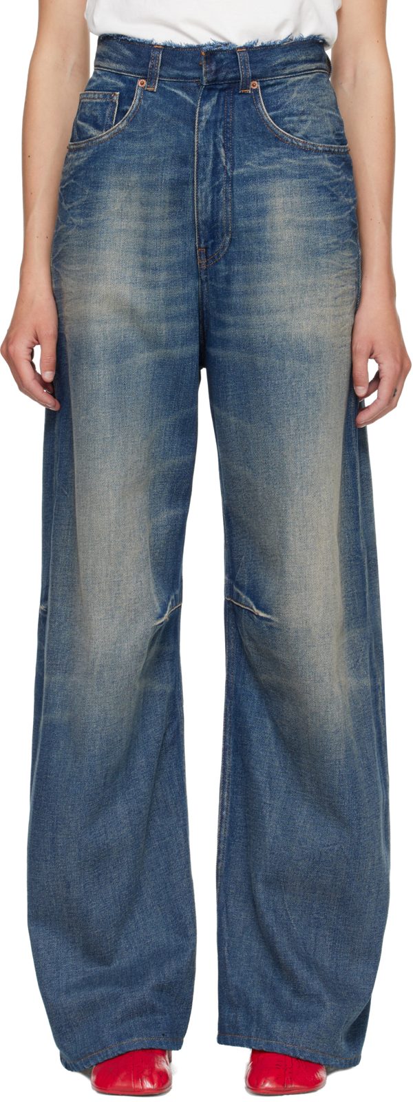 Blue Wide-Leg Jeans 261188F069017