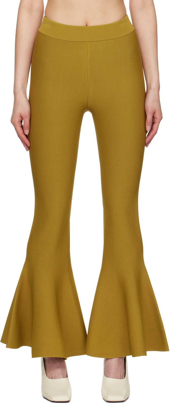 Yellow Godet Short Lounge Pants 251482F086001