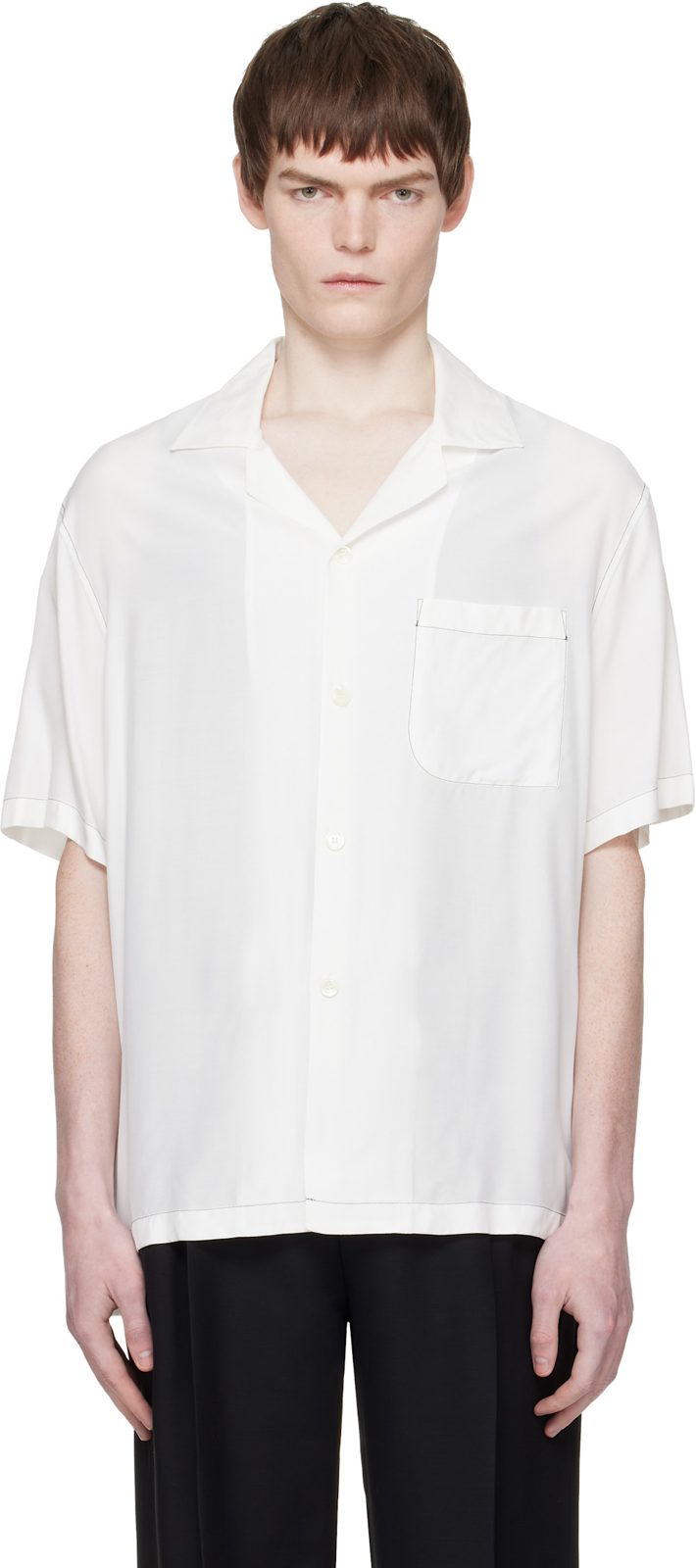 White Mother and Daughter Print Shirt 261254M192001