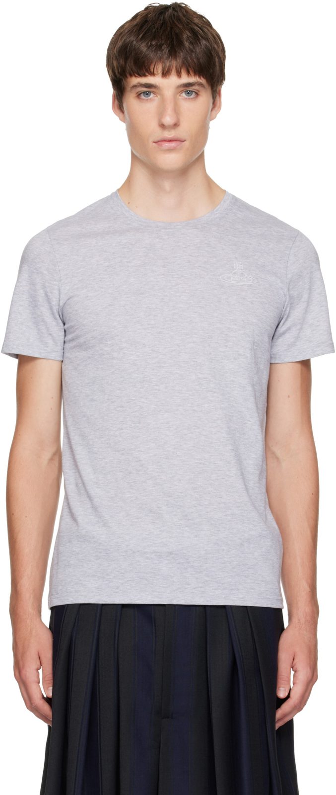 Two-Pack Gray Cotton T-shirts 262314M213026