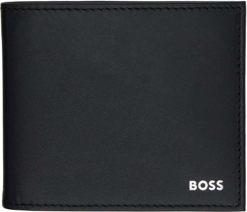 Black Smooth-Leather Logo Blllfold Wallet 262085M164014