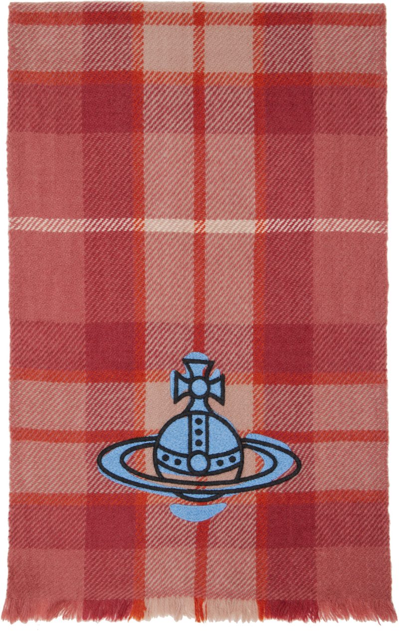 Red Check Scarf 262314M150017