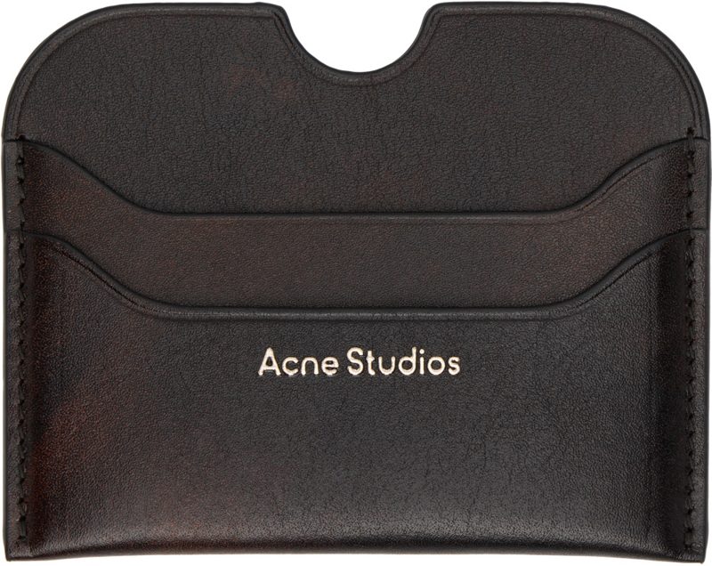 Brown Leather Card Holder 262129M163005