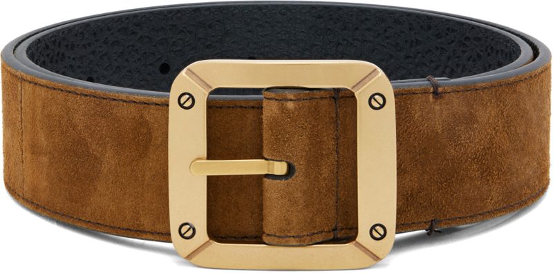 Brown Reversible Leather Belt 262129M131000
